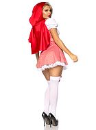 Red Riding Hood, costume dress, lacing, puff sleeves, scott-checkered pattern